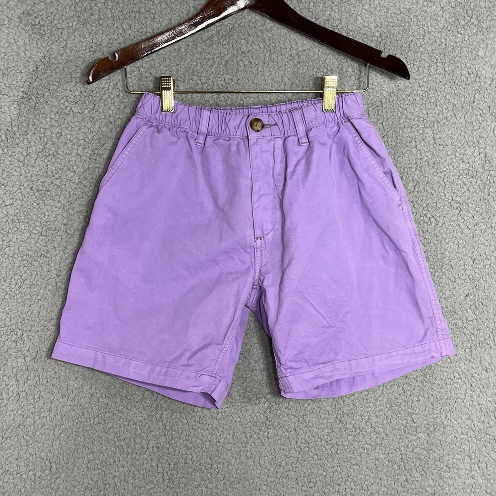 Chubbies Shorts Mens Small Purple Boomshakalaka 7" Inseam Elastic Waist Chino